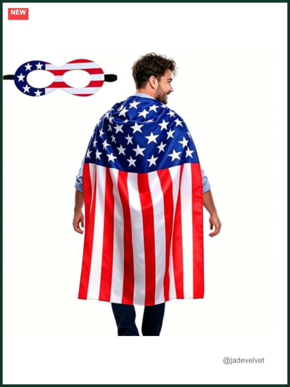 Patriotic American Flag Cape for 4th of July Adults